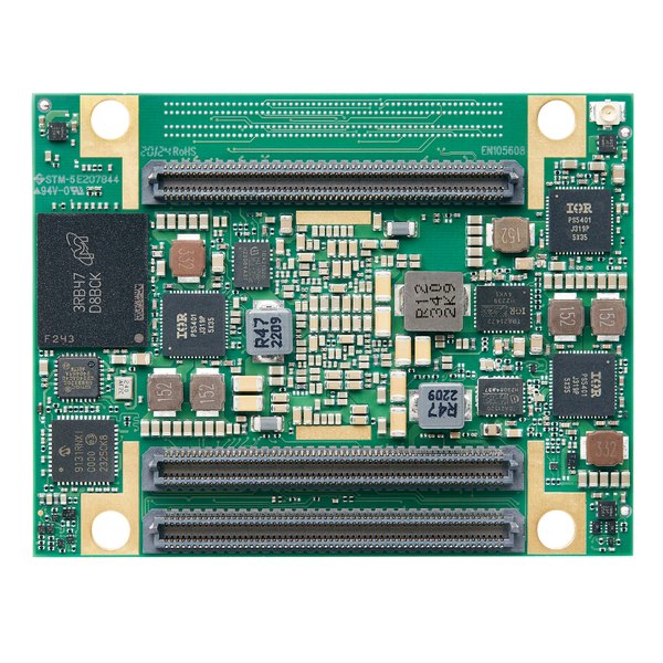 Andromeda IAE50 — Bottom view (three board-to-board connectors)