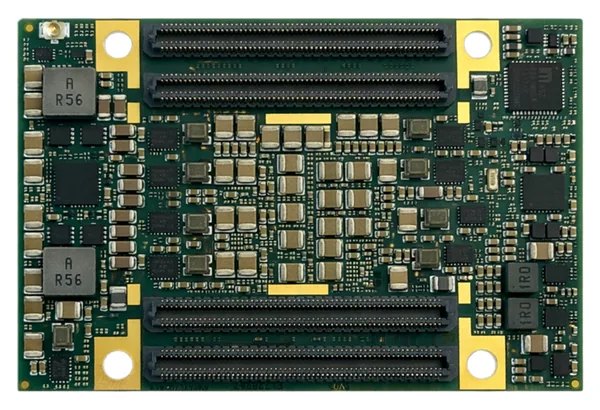 Andromeda Versal XVE70 — Bottom view (four board-to-board connectors)