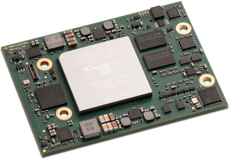 Mercury+ AA1 — 外観(斜め・Arria 10 SoC 搭載面)