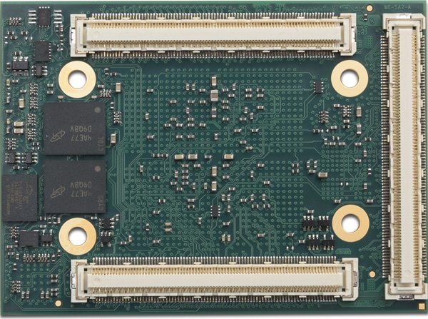Mercury+ SA2 — Bottom view (three board-to-board connectors)