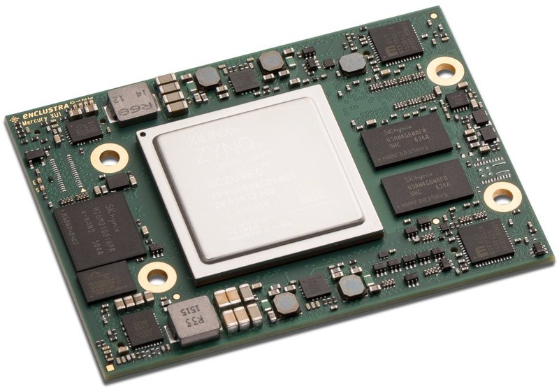 Mercury+ XU1 — Exterior (angled, Zynq UltraScale+ MPSoC side)