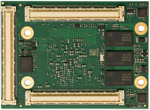 Mercury+ XU8 — Bottom view (three board-to-board connectors)
