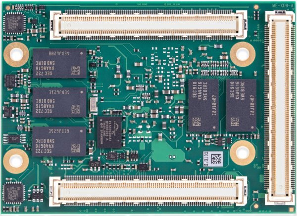 Mercury+ XU9 — Bottom view (three board-to-board connectors)