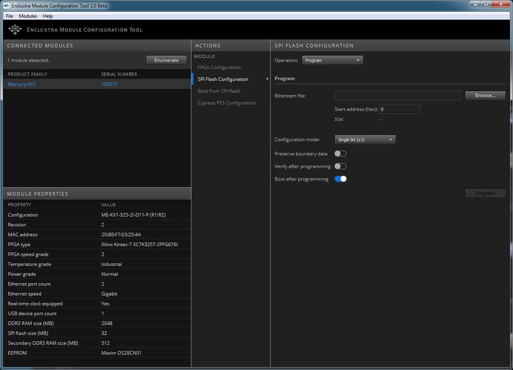 Enclustra Module Configuration Tool