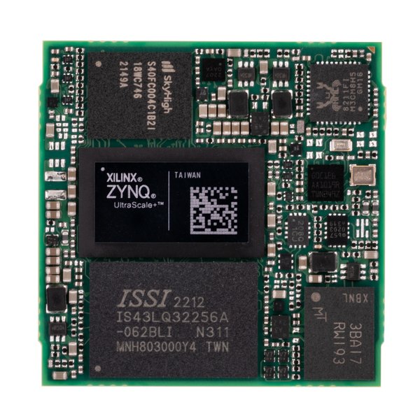 Pluto XZU20 — Top view (Zynq UltraScale+ MPSoC side)