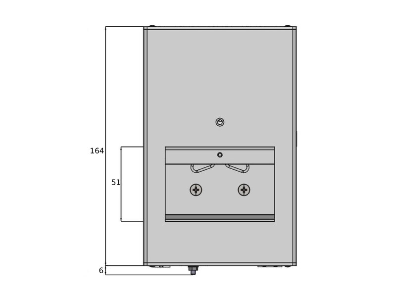 RELY-TEST — 外形尺寸：105 × 164 × 62 mm（侧面）