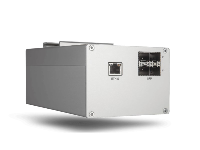 RELY-TSN-REC — Time-Sensitive Networking traffic recorder — Exterior (ETH S, SFP 0/1 and 2/3)